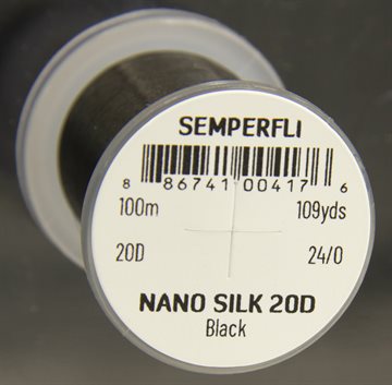 Semperfli Nano Silk Tying Thread 20D 24/0 Black